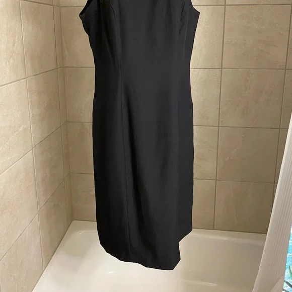 Vintage Adrianna Papell Evening black cocktail dress with bodice slits, size 10 - Picture 4 of 11